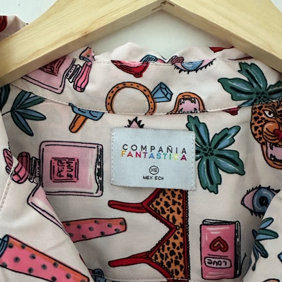 Patterned pajama style blouse - Picture 3 of 3